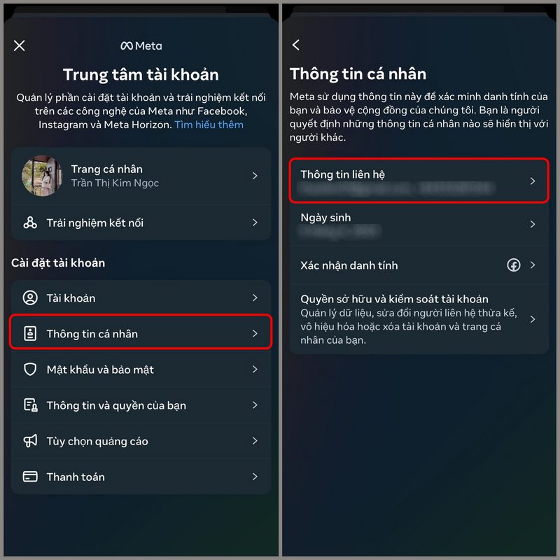 Cách lấy lại mật khẩu facebook bằng messenger bất bại 5 Thông tin liên hệ là nơi chứa dữ liệu cá nhân