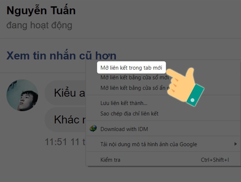 Mở liên kết trong thẻ mới để đỡ nhầm lẫn