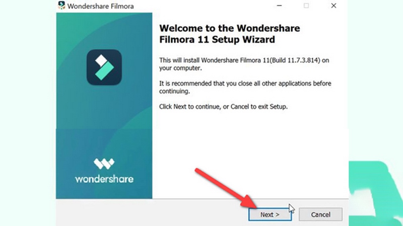 Download Wondershare Filmora 11 Full + Hướng dẫn cài đặt 6 Cần bấm Next để tiếp tục cài đặt ứng dụng filmora