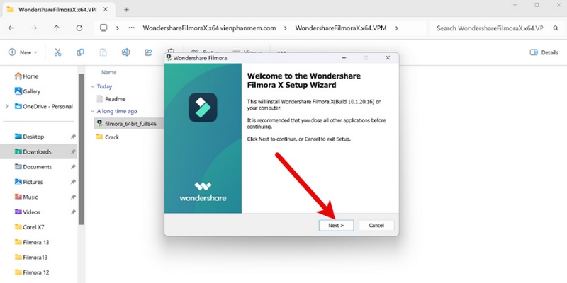 Hướng dẫn cách download Wondershare Filmora 10 Full Crack 5 Cần bấm Next để tiếp tục các bước cài đặt sau