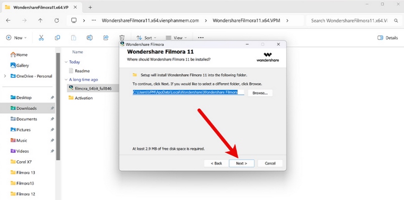 Download Wondershare Filmora 11 Full + Hướng dẫn cài đặt 8 Nên giữ nguyên thư mục cài đặt là ổ đĩa C trên máy tính
