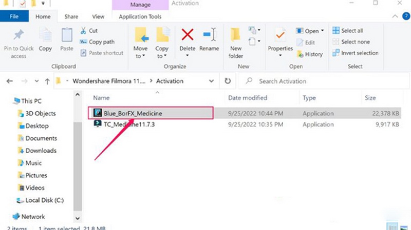 Download Wondershare Filmora 11 Full + Hướng dẫn cài đặt 12 File Blue_BorFX_Medicine.exe cũng cần được giải nén