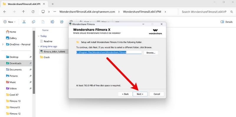 Hướng dẫn cách download Wondershare Filmora 10 Full Crack 7 Không nên thay đổi thư mục lưu file cài đặt