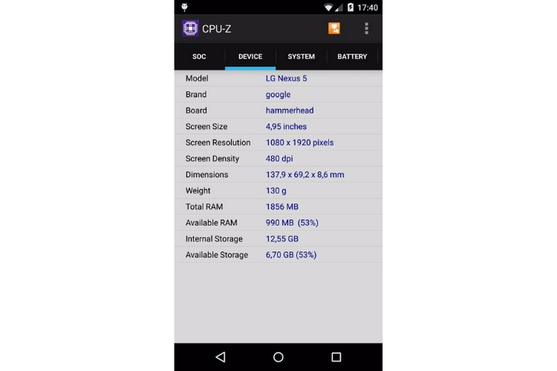 Hướng Dẫn Tải CPU Z APK – Công Cụ Kiểm Tra Thông Tin Phần Cứng! 2 Tab SoC (System on Chip)