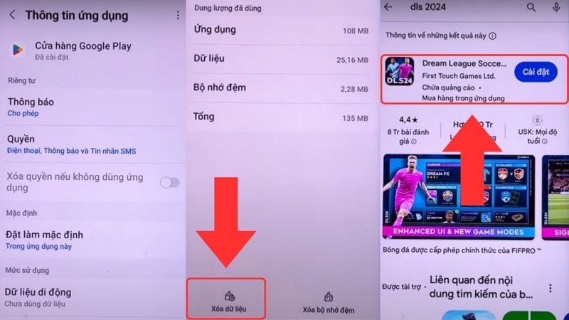 Cách Tải DLS APK Cho Android Đơn Giản Nhất 5 Người chơi chọn mục lưu trữ và nhấn xóa dữ liệu