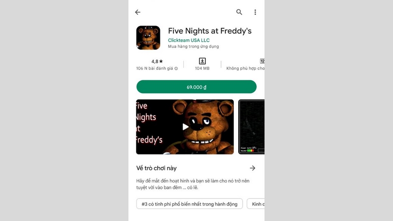Tải Miễn Phí FNAF 1 apk Cho Android – Khám Phá Kinh Dị! 3 Bạn nhấn vào nút màu xanh
