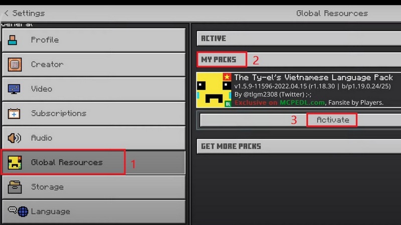 Hướng Dẫn Tải Minecraft 1.18 0 APK – Khám Phá Thế Giới Sáng Tạo! 3 Các bạn cần tải pack tiếng Việt để có thể sử dụng việt hoá
