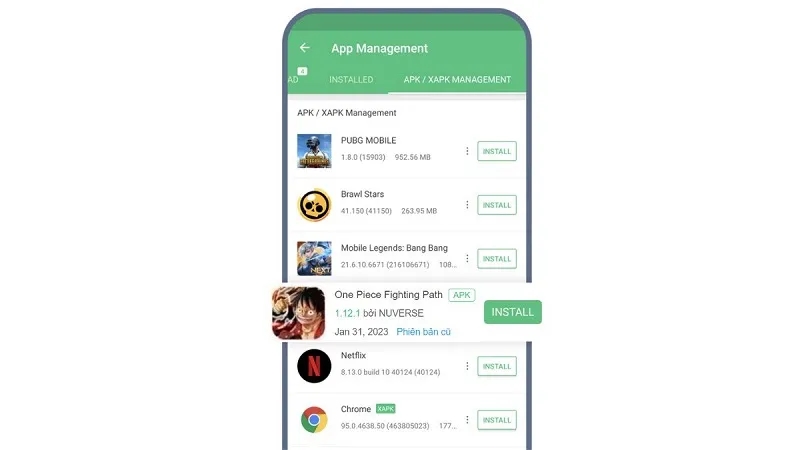 Cách Tải One Piece Fighting Path APK Đơn Giản & Nhanh Nhất 9 Cần nhấn Install để chạy phần mềm trên thiết bị