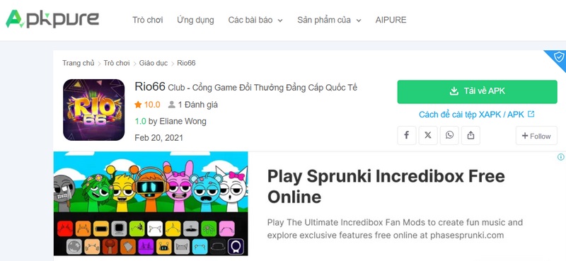 APKPURE là địa chỉ an toàn để tải Rio66 APK