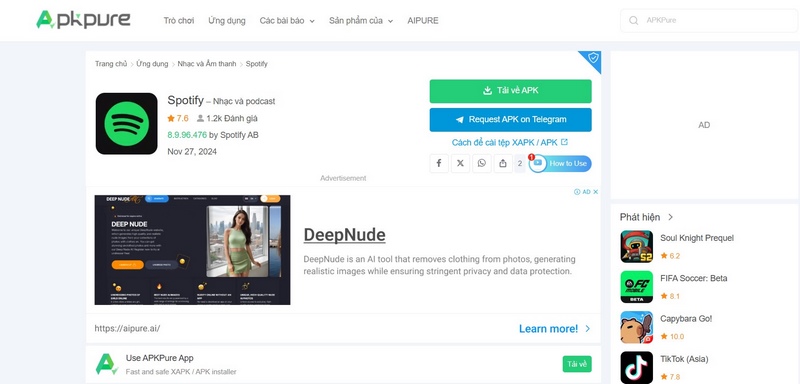 Cách Tải Spotify APK Cho Android Nhanh & Đơn Giản 2 Tìm kiếm và click tải về apk đối với file Spotify