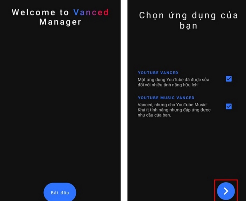 Tải Ngay Vanced Manager APK Cho Android – Quản Lý Video Tiện Lợi! 3 Mở ứng dụng chọn bắt đầu
