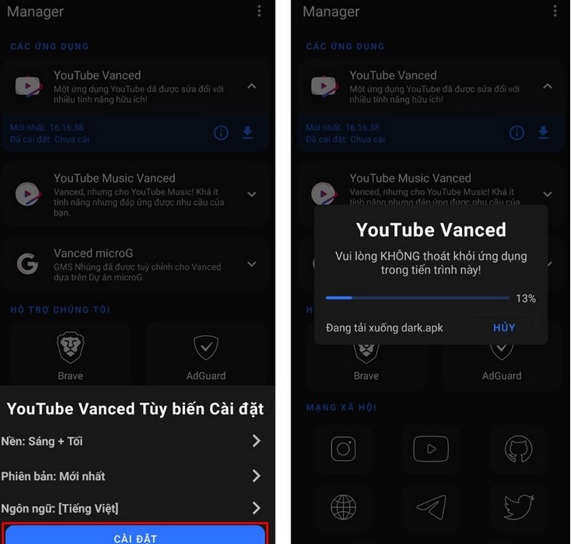Tải Ngay Vanced Manager APK Cho Android – Quản Lý Video Tiện Lợi! 6 Chọn tùy biến YouTube Vanced