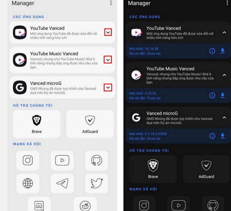 Tải Ngay Vanced Manager APK Cho Android – Quản Lý Video Tiện Lợi! 4 Click vào mũi tên để tìm hiểu thông tin