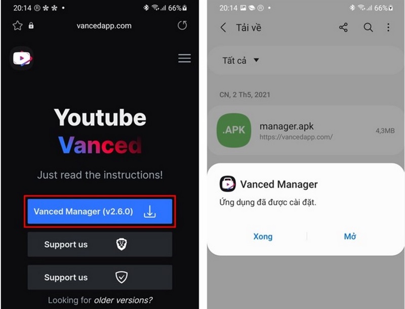 Tải Ngay Vanced Manager APK Cho Android – Quản Lý Video Tiện Lợi! 2 Truy cập đúng file APK về thiết bị