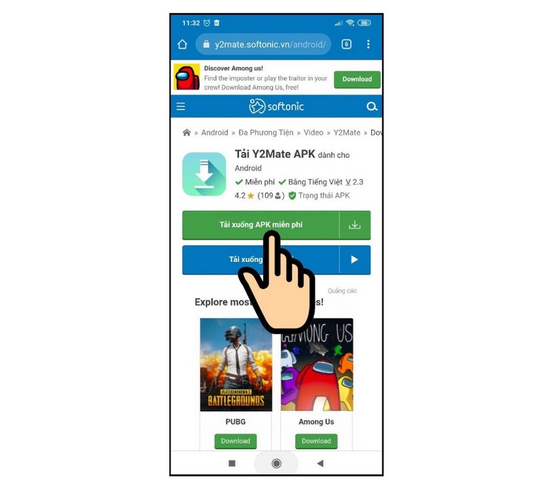 Cách Tải Y2mate APK Nhanh & Đơn Giản Nhất 4 Bấm chọn tải xuống APK miễn phí
