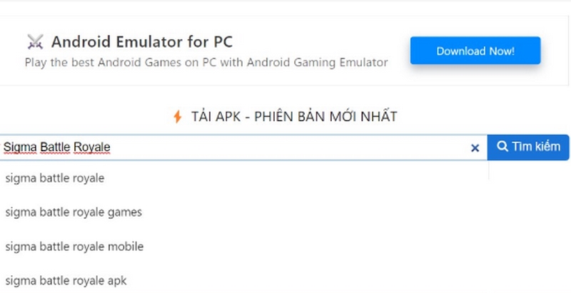 Tải miễn phí Sigma Battle Royale apk - Trò chơi sinh tồn đỉnh cao 4 Hãy nhập từ khóa