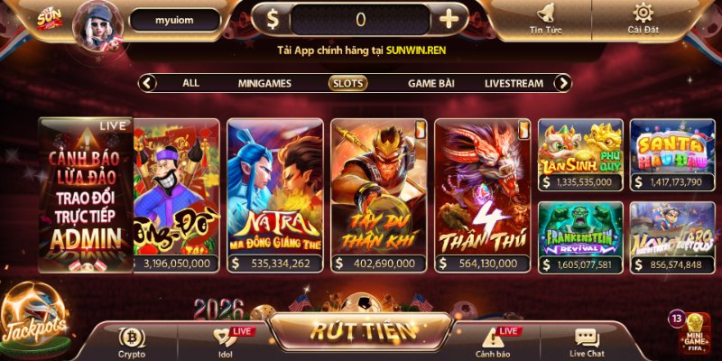 Giao diện quay thưởng sống động tại chuyên mục slot